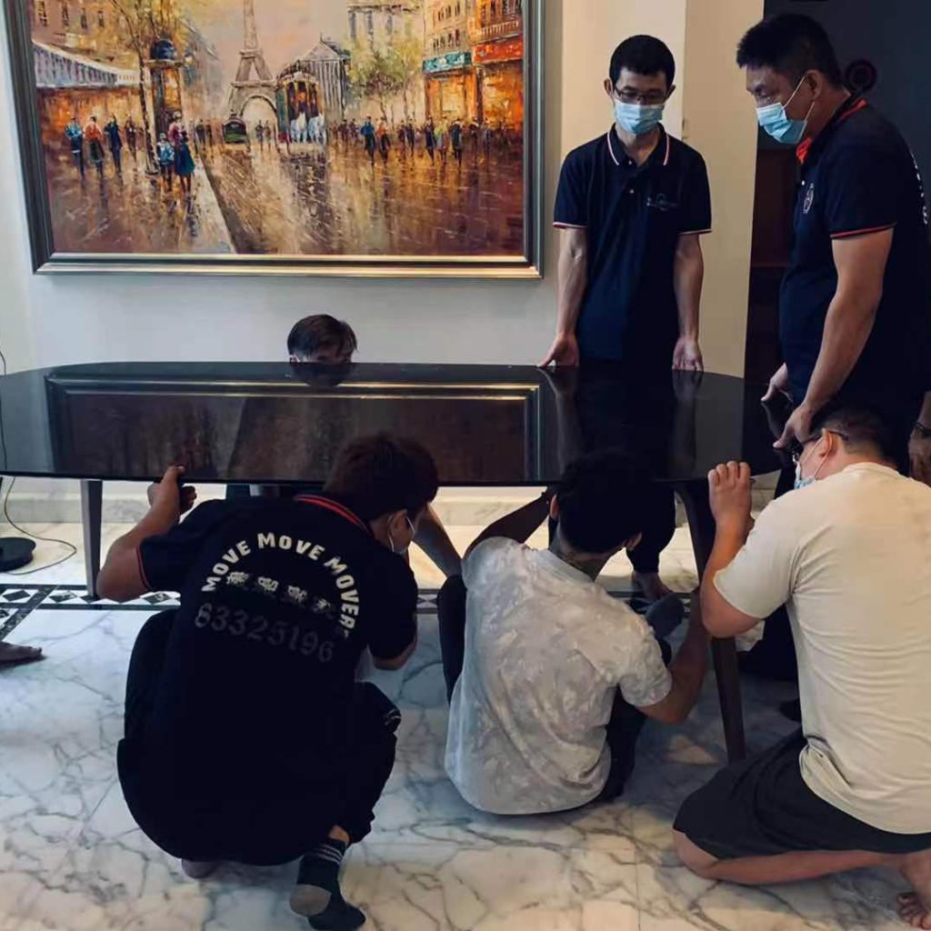Moving of luxury marble table