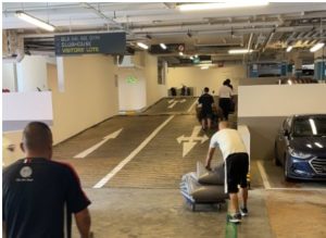 Basement pushing b1 – move move movers Movers do basement pushing at condo