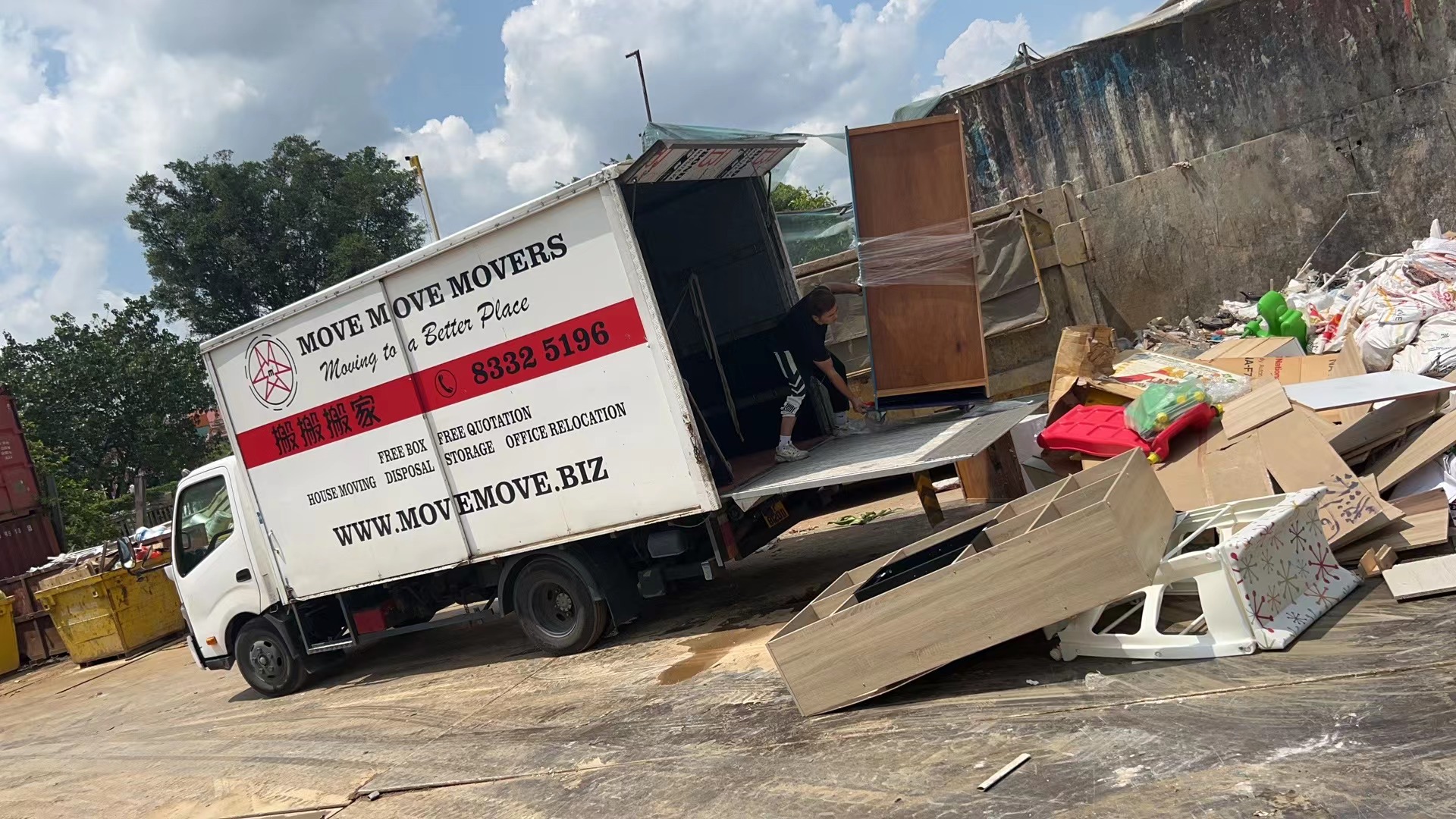 Move Move Movers handling a mixed-item disposal job in Singapore