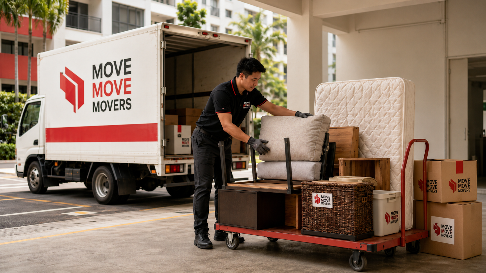 Move Move Movers trolley load and item volume disposal quote visual