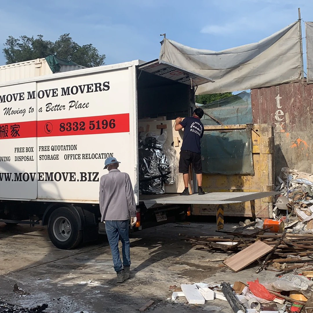 Move Move lorry at a disposal and waste-handling yard in Singapore